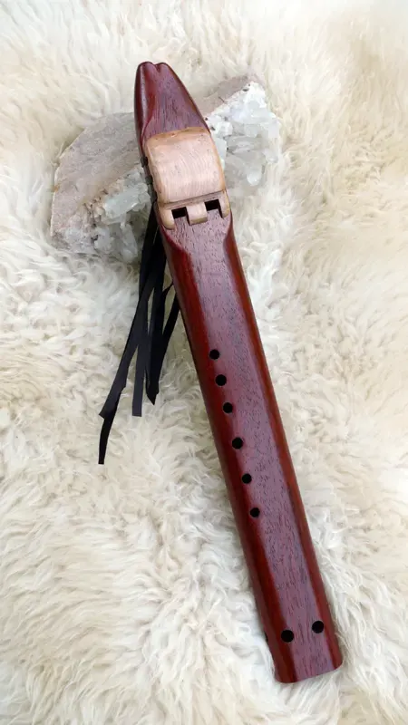 Native American Style Drone Flute 7 Hole Key of F in Padauk and Maple woods — product photo