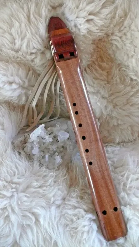 Sapele wood Drone flute with Padauk accents in the Key of E — product photo