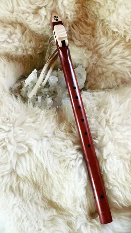 Padauk flute with Curly Maple accents in the key of Low D — product photo