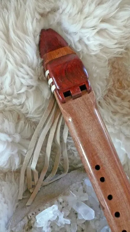 Sapele wood Drone flute with Padauk accents in the Key of E — product photo