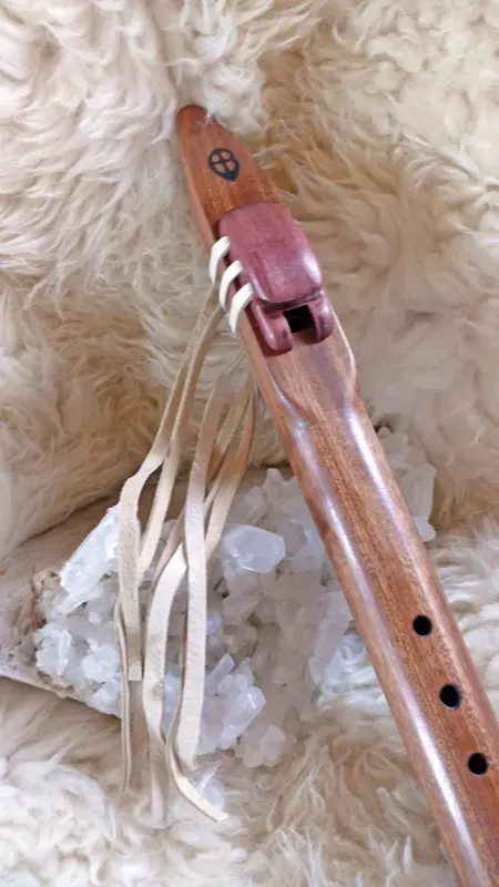Sapele wood flute with Purpleheart wood accents in the Key of Low C — product photo