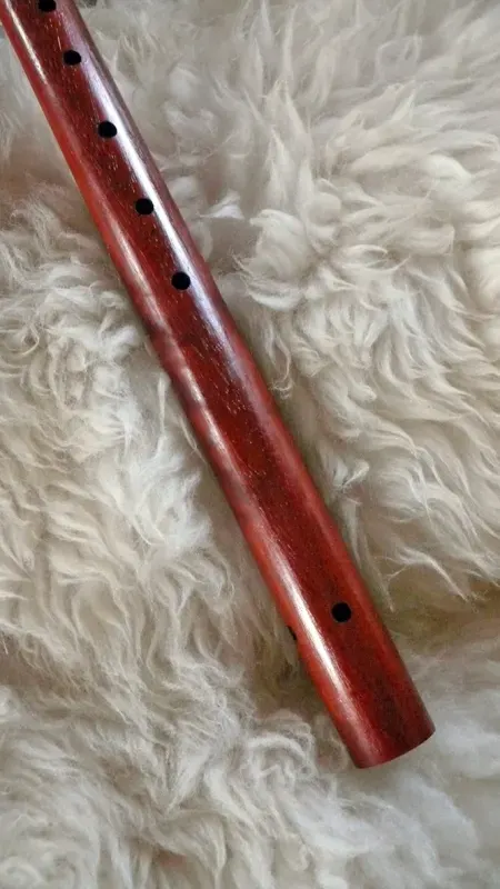 Padauk flute with Tiger wood accents in the key of Low D — product photo