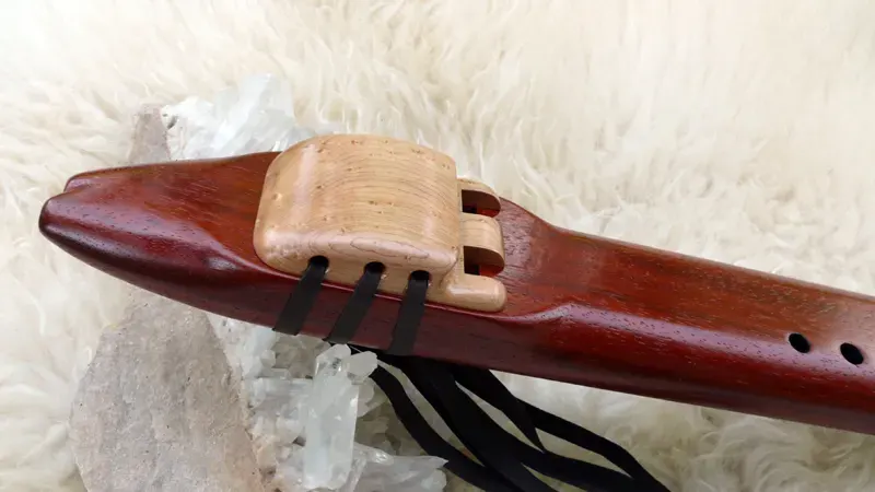 Native American Style Drone Flute 7 Hole Key of F in Padauk and Maple woods — product photo