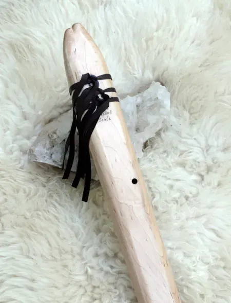Native Style Drone Flute - 7 Hole in the Key of G of Maple and Zebra woods — product photo
