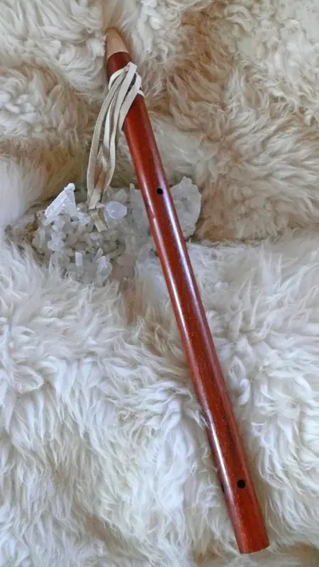 Padauk flute with Curly Maple accents in the key of Low D — product photo