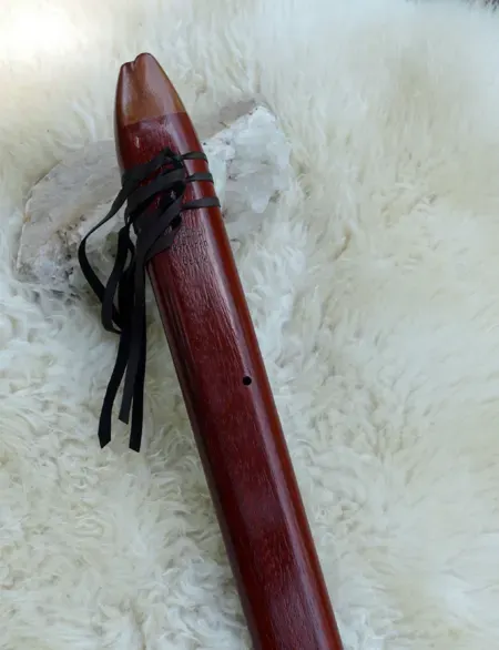 7 Hole Drone Flute in the Key of E of Padauk and Sapele woods — product photo