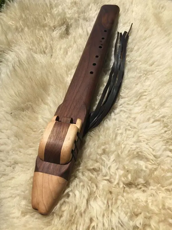 Native American Flute - 7 Hole Key of F of Walnut and Maple — product photo