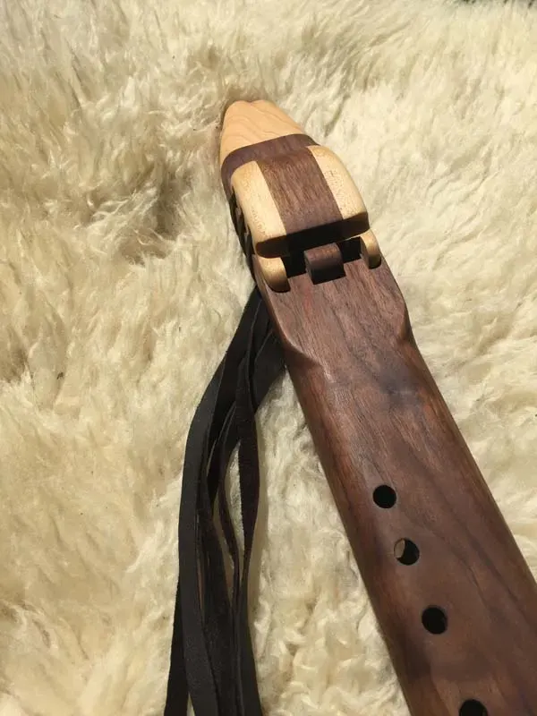 Native American Flute - 7 Hole Key of F of Walnut and Maple — product photo