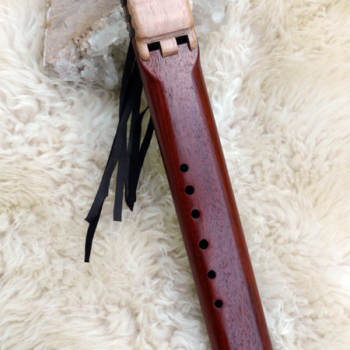 7 Hole Drone Flute in the Key of F of Padauk and Birdseye Maple woods