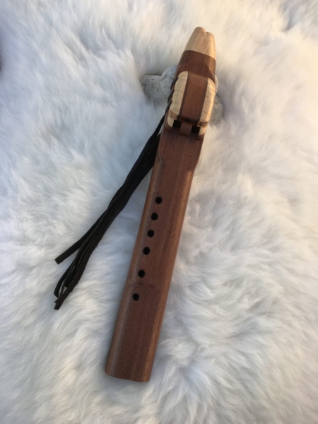 Native American Drone Flute Key of G - Sapele and Maple Wood