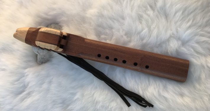 Native American Drone Flute Key of G - Sapele and Maple Wood