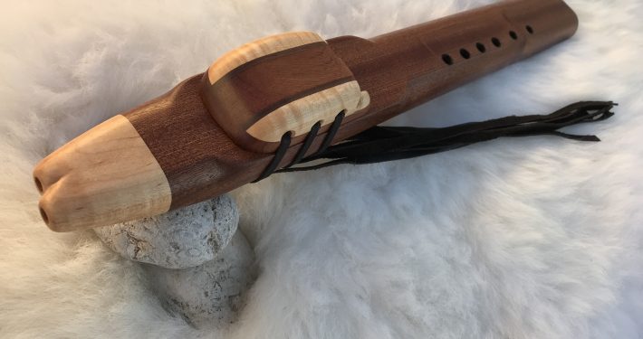 Native American Drone Flute Key of G - Sapele and Maple Wood