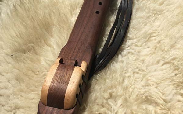 Native American Flute - 7 Hole Drone Key of F of Walnut and Maple woods