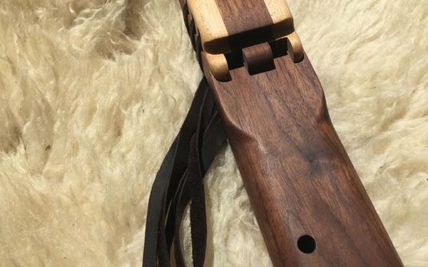 Native American Flute - 7 Hole Drone Key of F of Walnut and Maple woods